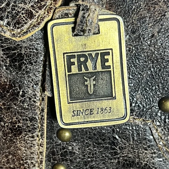 Frye Distressed Leather Shoulder Bag, Chocolate Brown - Picture 2 of 9